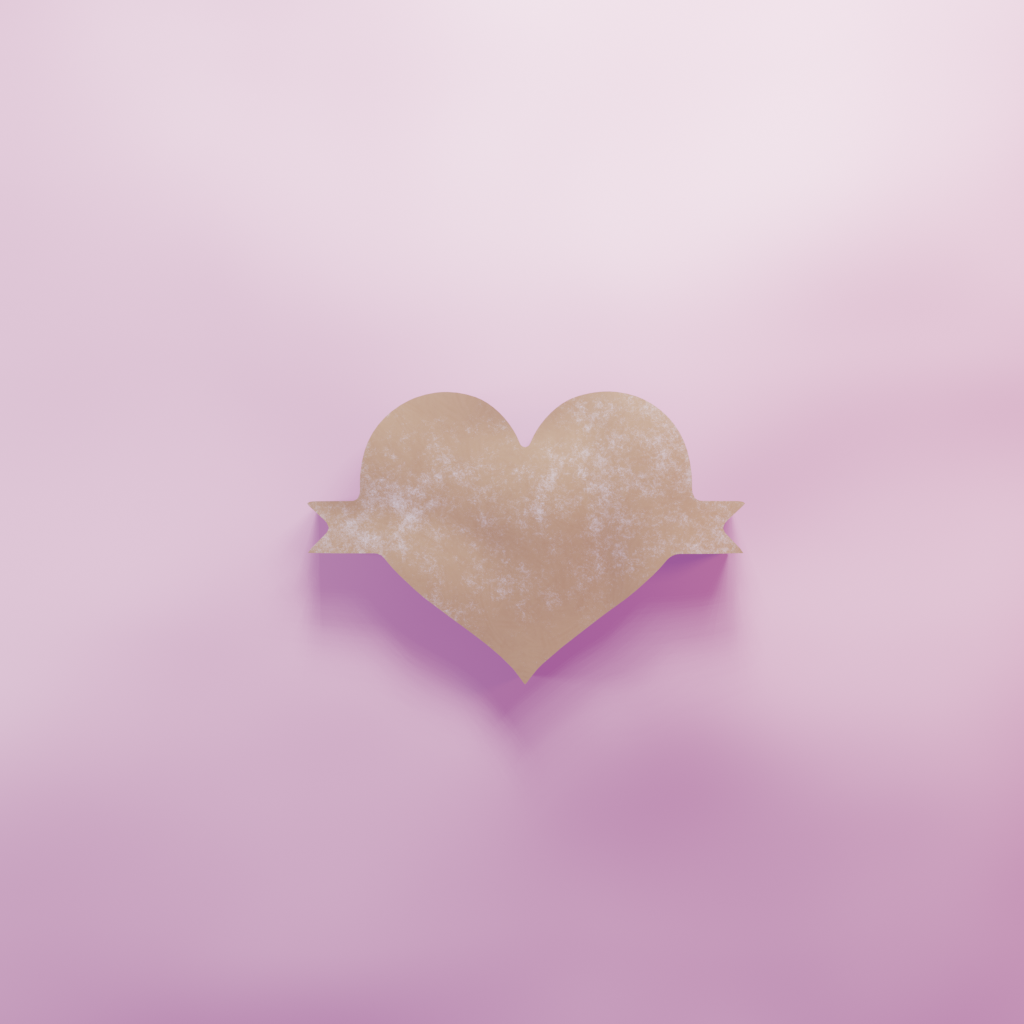 Heart with Banner Cookie Cutter Biscuit dough baking sugar cookie gingerbread