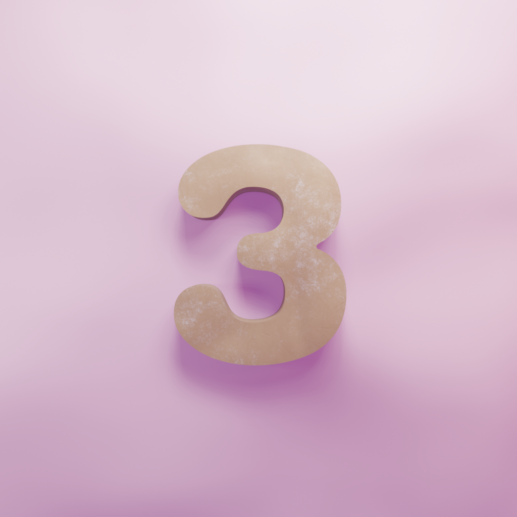 Number 3 Cookie Cutter Biscuit dough baking sugar cookie gingerbread