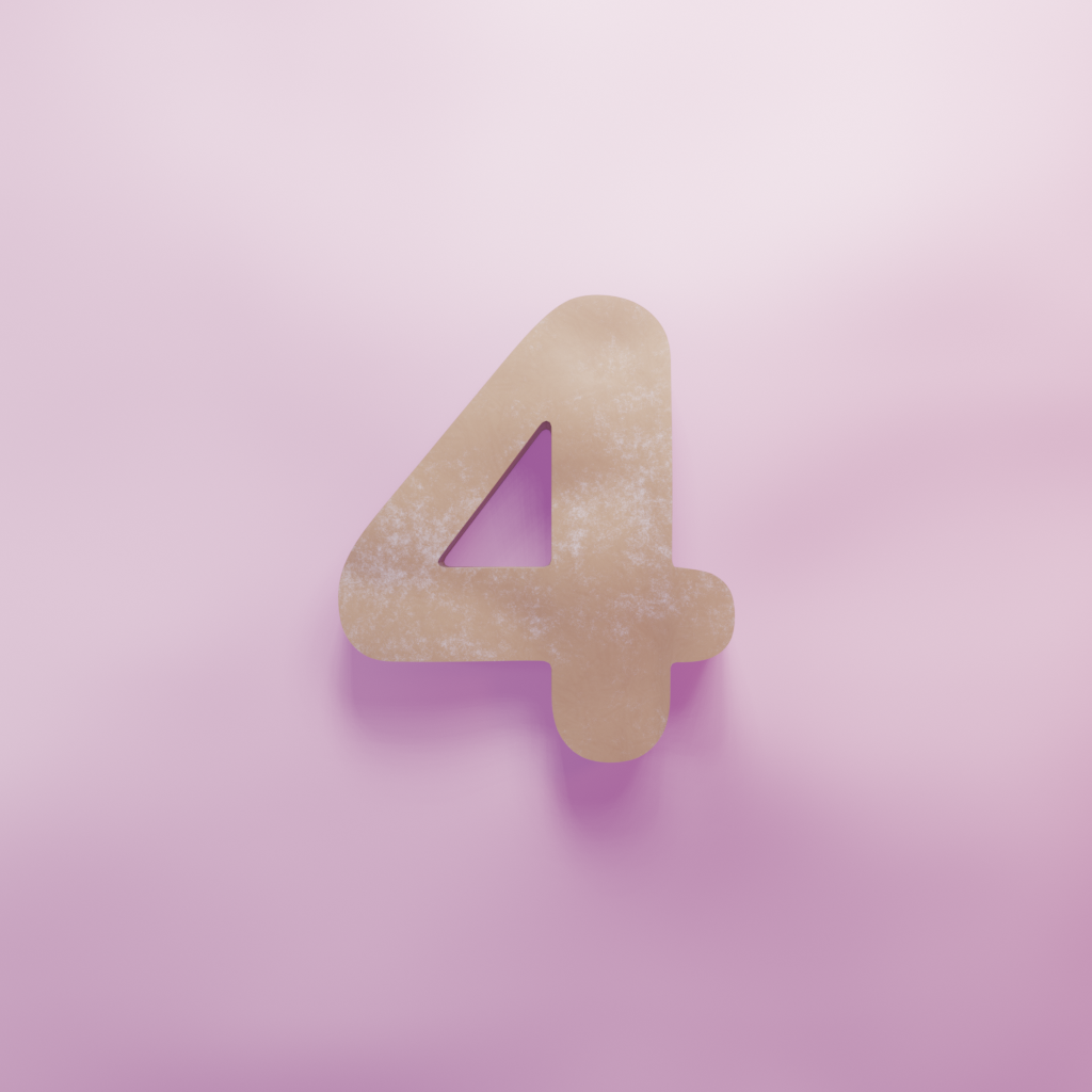 Number 4 Cookie Cutter Biscuit dough baking sugar cookie gingerbread