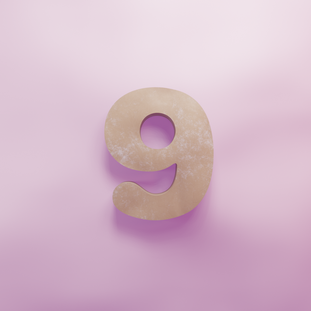 Number 9 Cookie Cutter Biscuit dough baking sugar cookie gingerbread