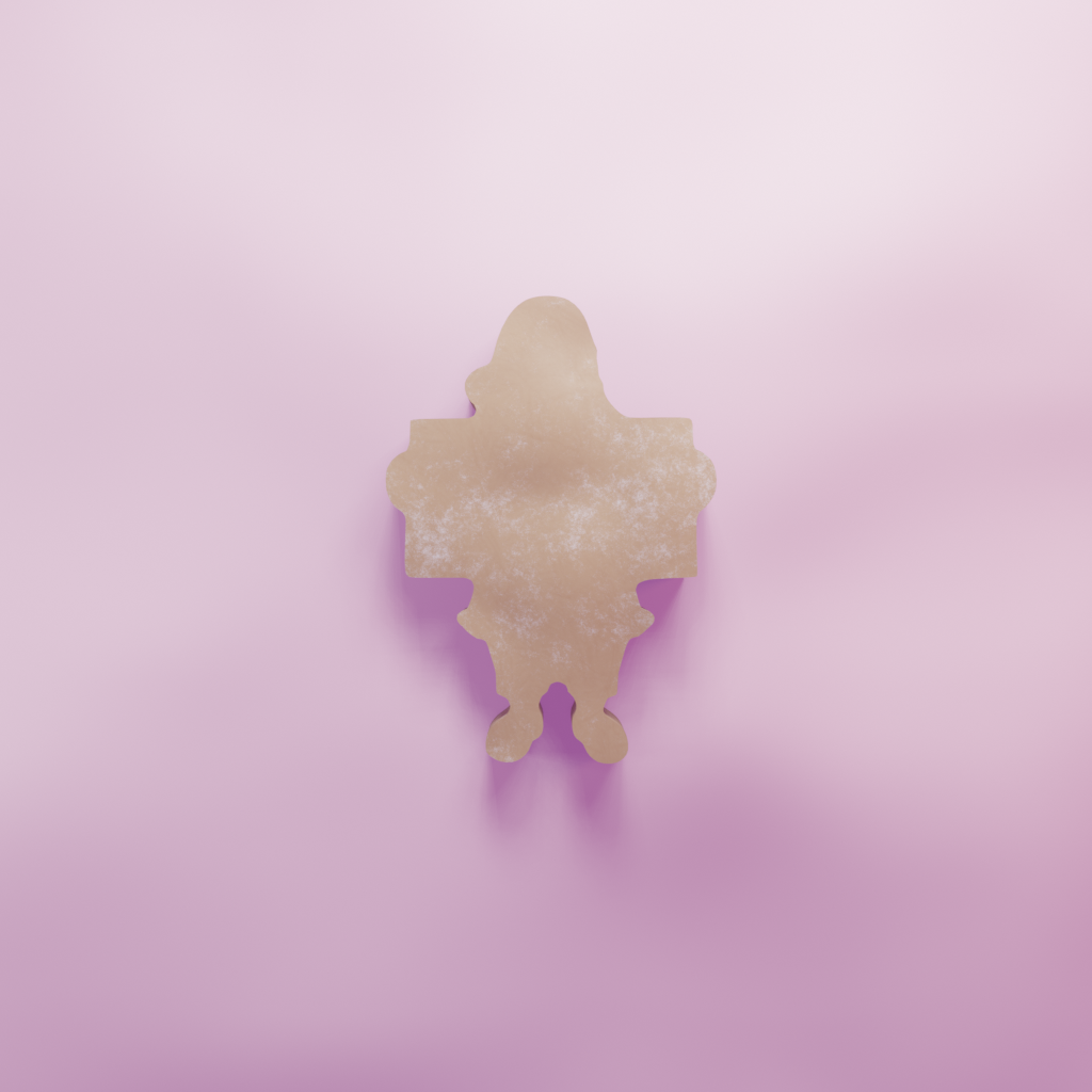 Santa With Sign Cookie Cutter Biscuit dough baking sugar cookie gingerbread