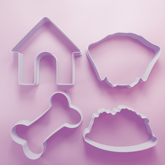 Bulldog Head 2 Dog Pack – Cookie Cutters Biscuit dough baking sugar cookie gingerbread