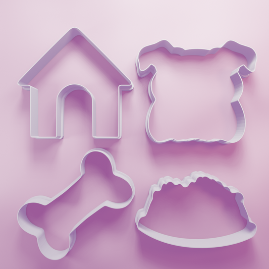 Bulldog Head Dog Pack – Cookie Cutters Biscuit dough baking sugar cookie gingerbread