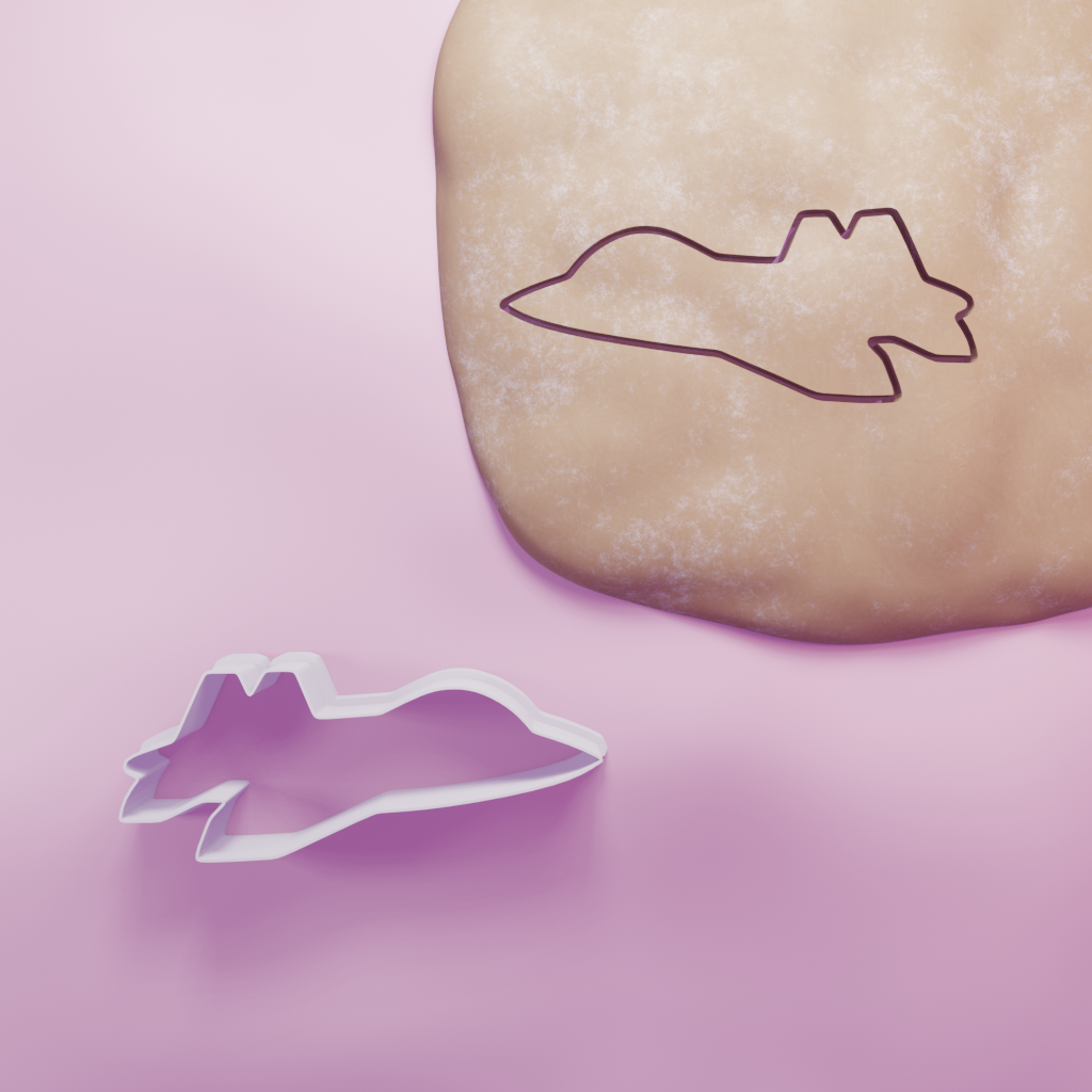 Fighter Jet Side on Cookie Cutter Biscuit dough baking sugar cookie gingerbread