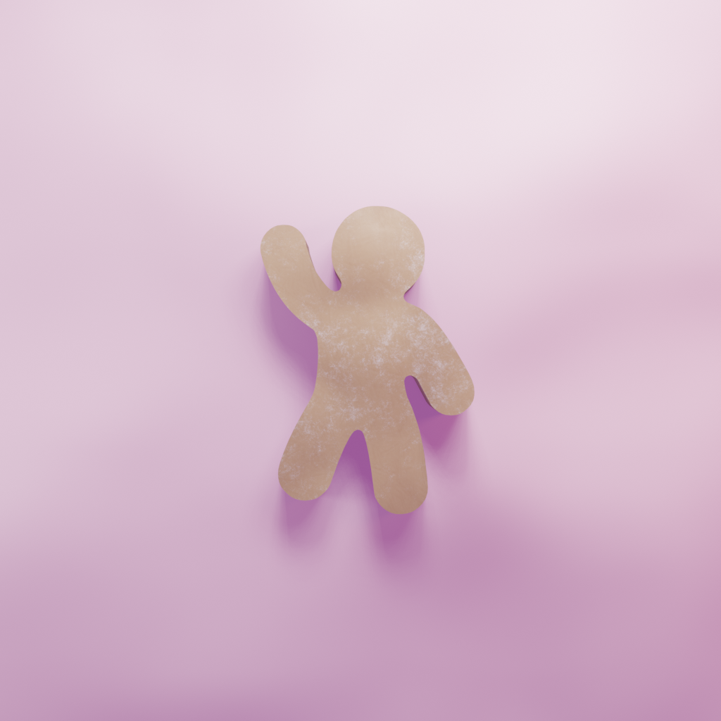Gingerbread man waving Cookie Cutter Biscuit dough baking sugar cookie gingerbread