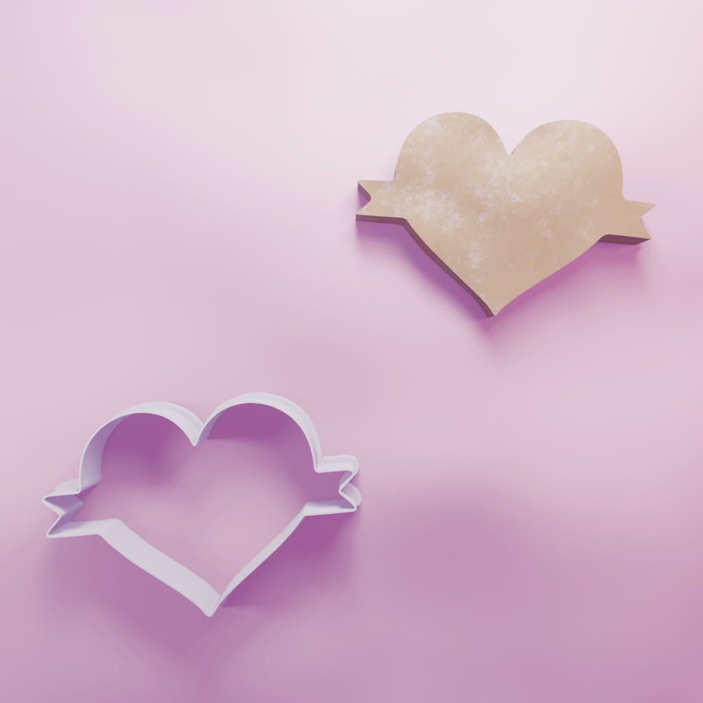 Heart with Banner Cookie Cutter Biscuit dough baking sugar cookie gingerbread