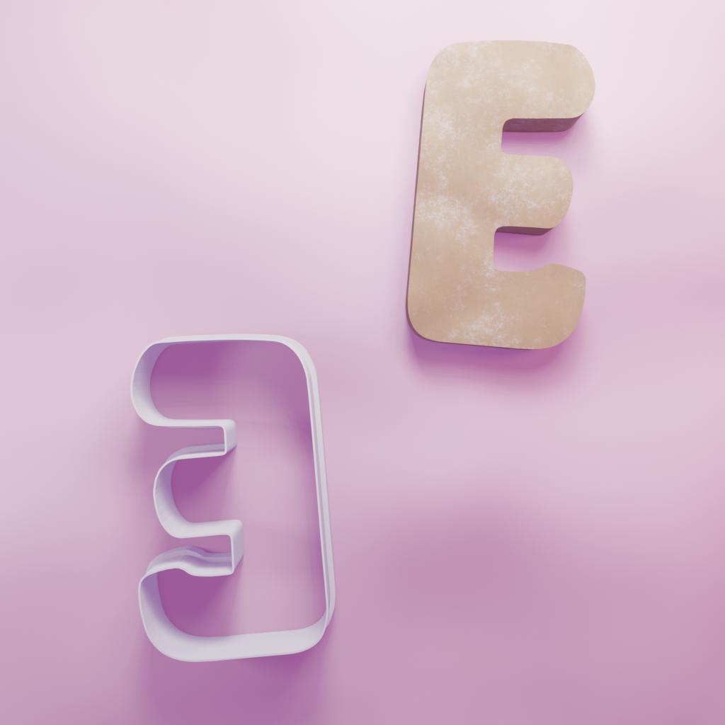 Letter E Cookie Cutter Biscuit dough baking sugar cookie gingerbread