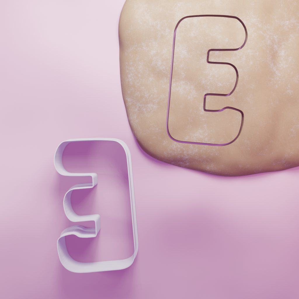 Letter E Cookie Cutter Biscuit dough baking sugar cookie gingerbread