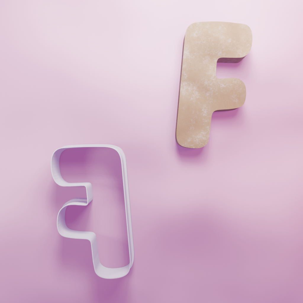 Letter F Cookie Cutter Biscuit dough baking sugar cookie gingerbread