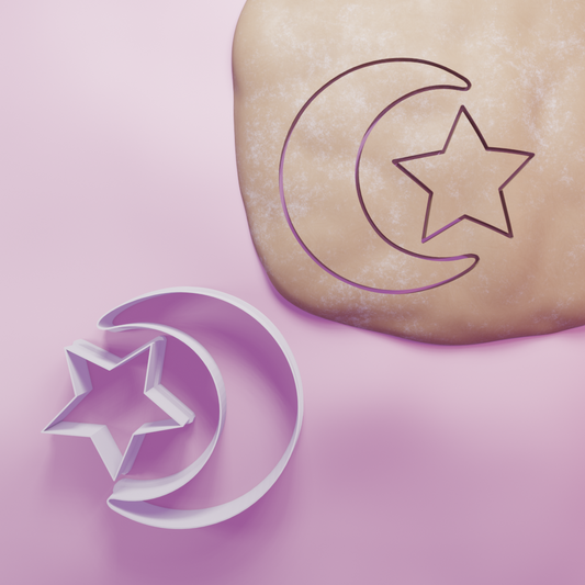Islamic Moon and Star Cookie Cutter Biscuit dough baking sugar cookie gingerbread