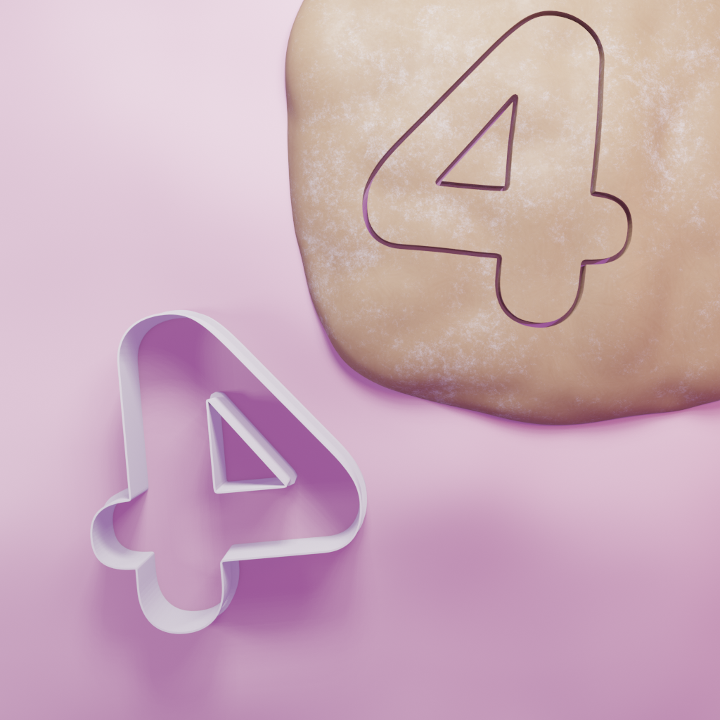 Number 4 Cookie Cutter Biscuit dough baking sugar cookie gingerbread