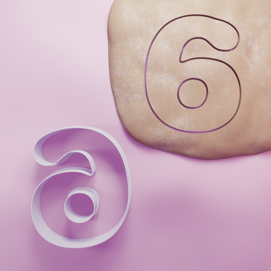 Number 6 Cookie Cutter Biscuit dough baking sugar cookie gingerbread