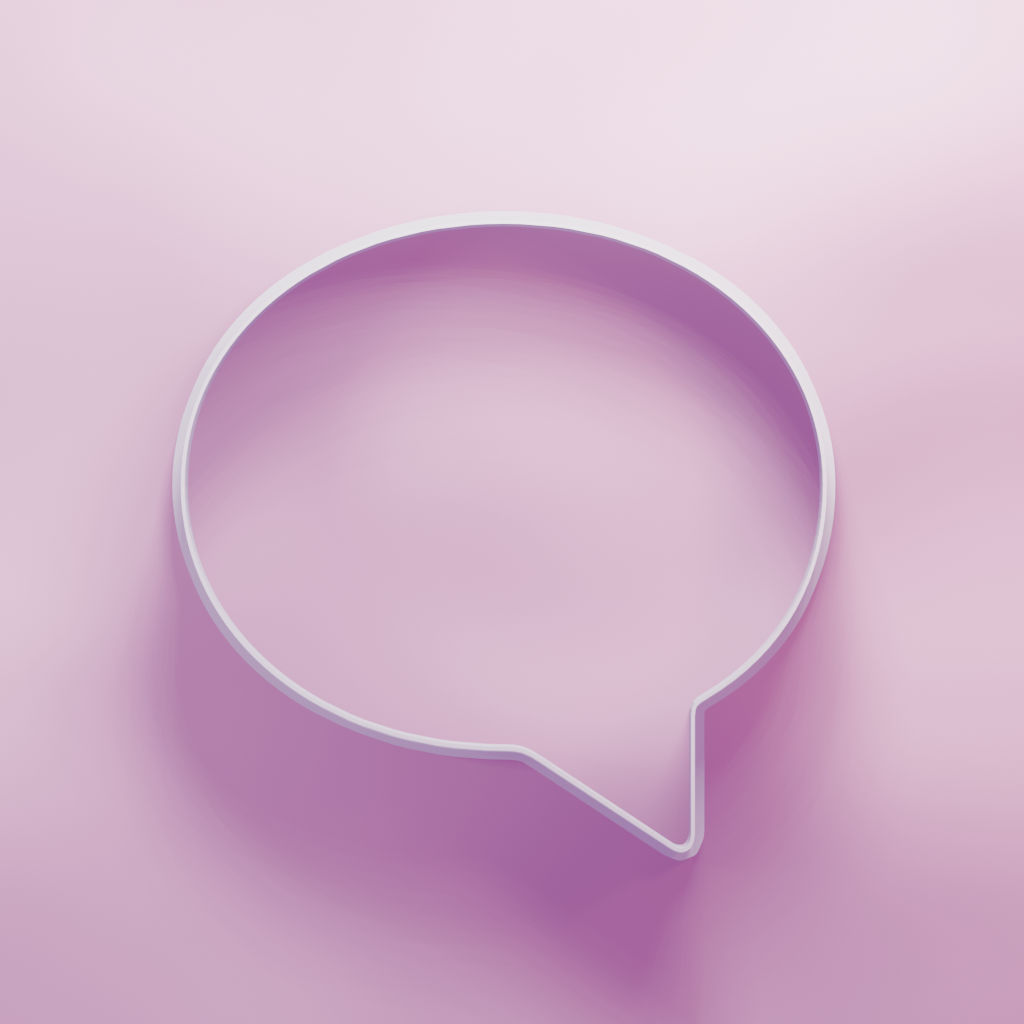 Speech Bubble Round Cookie Cutter 4 Inch - Easy Push Design For Baking & Theme Parties