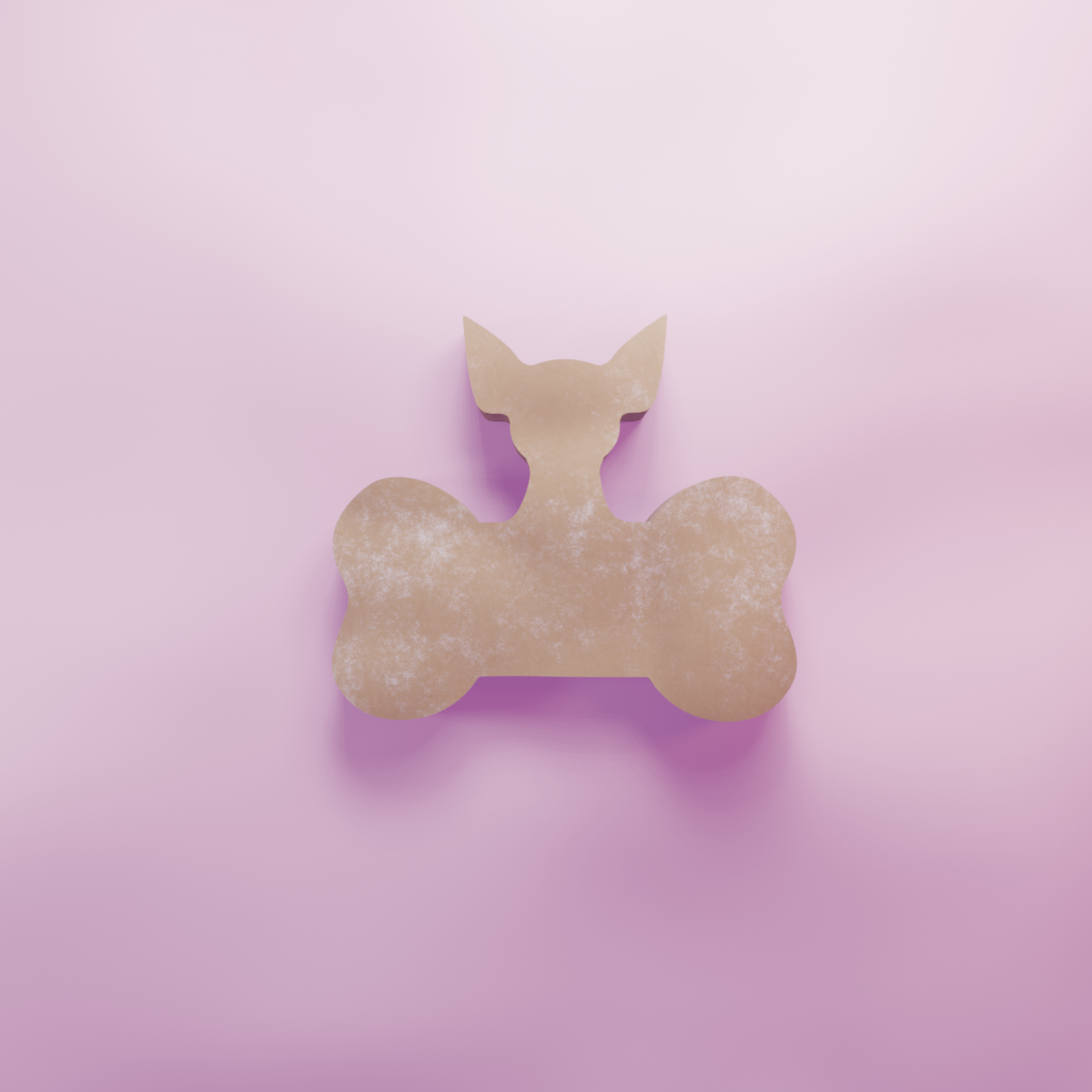 chihuahua with bone Cookie Cutter Biscuit dough baking sugar cookie gingerbread